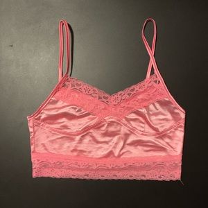 NWOT Hot Pink Lacy Crop Top